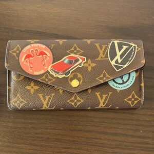 Louis Vuitton Brown Monogram Wallet with Colorful Patches